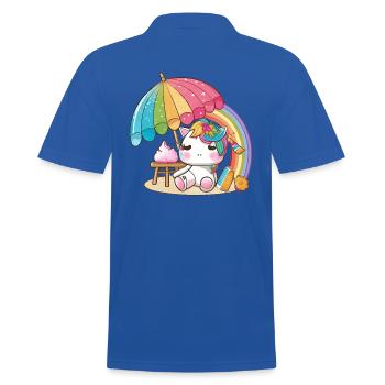 Rainbow unicorn for children - colorful and cheerful - Men's Polo Shirt - royal blue - Back - Kai (181cm)