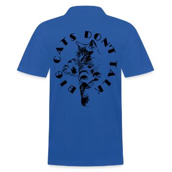 GROßKATZEN REDEN NICHT | Schwarze Katze - Männer Poloshirt - Royalblau - Hinten - Kai (181cm)