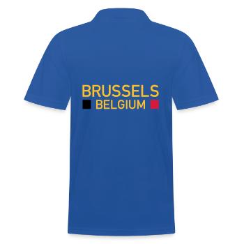 Brussels, Belgium (two squares) - Men's Polo Shirt - royal blue - Back - Kai (181cm)