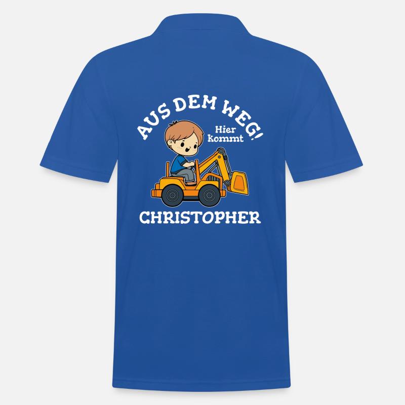 Christopher Vorname Bagger - Männer Poloshirt - Royalblau