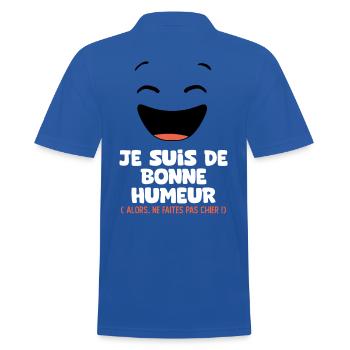je suis de bonne humeur faites pas chier - Polo Homme - bleu royal - Dos - Kai (181cm)