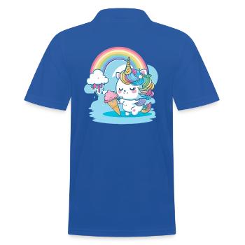 Rainbow unicorn for children - colorful and cheerful - Men's Polo Shirt - royal blue - Back - Kai (181cm)