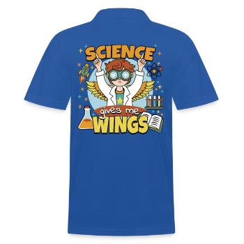 Science gives me wings - Men's Polo Shirt - royal blue - Back - Kai (181cm)