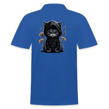 Go on adventures with the ninja cat - Men's Polo Shirt - royal blue - Back - Kai (181cm)