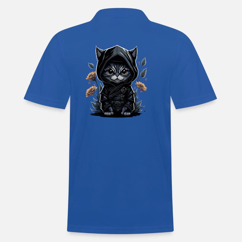 Erlebe Abenteuer mit der Ninja-Katze - Männer Poloshirt - Royalblau