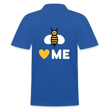 Bees love me (Biene, Herz) - Männer Poloshirt - Royalblau - Hinten - Kai (181cm)