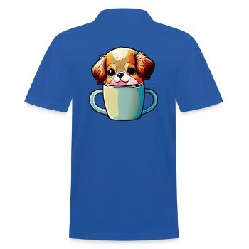 Happiness with a dog: man's best friend - Men's Polo Shirt - royal blue - Back - Kai (181cm)