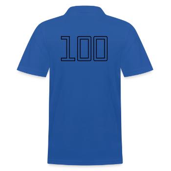 Nummer 100 (University Style) - Männer Poloshirt - Royalblau - Hinten - Kai (181cm)