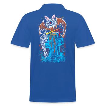 Fledermaus Gothic Halloween - Männer Poloshirt - Royalblau - Hinten - Kai (181cm)