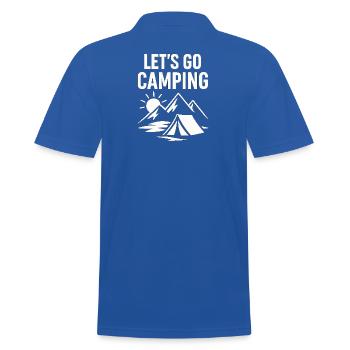 Let's Go Camping – Outdoor Abenteuer - Männer Poloshirt - Royalblau - Hinten - Kai (181cm)