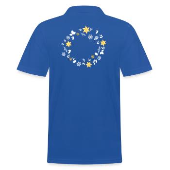 Stars and more | Symbols-Frame Christmas - Men's Polo Shirt - royal blue - Back - Kai (181cm)