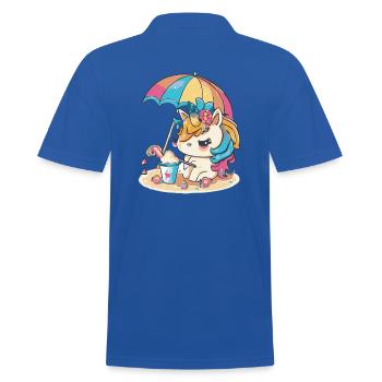 Cute unicorn for kids - Summer Edition - Men's Polo Shirt - royal blue - Back - Kai (181cm)