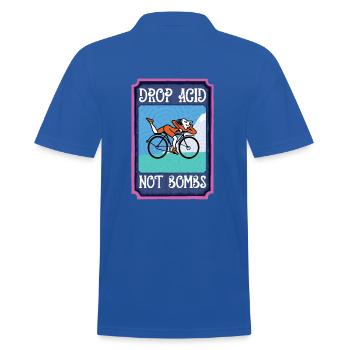 LSD Drop Acid Not Bombs - Men's Polo Shirt - royal blue - Back - Kai (181cm)