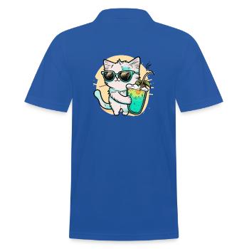 Le chat le plus cool de la plage - Polo Homme - bleu royal - Dos - Kai (181cm)