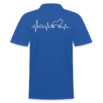 Lion Heartbeat ECG Heart Lions Africa Pulse Safari - Men's Polo Shirt - royal blue - Back - Kai (181cm)