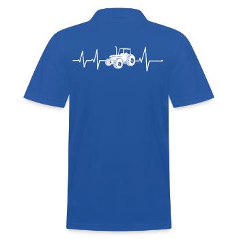 Tractor heartbeat farmer tractor tractor ECG - Men's Polo Shirt - royal blue - Back - Kai (181cm)