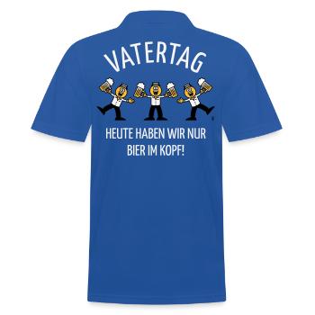 Vatertag – Bier Im Kopf (Karikatur Tanz / 3C / W) - Männer Poloshirt - Royalblau - Hinten - Kai (181cm)