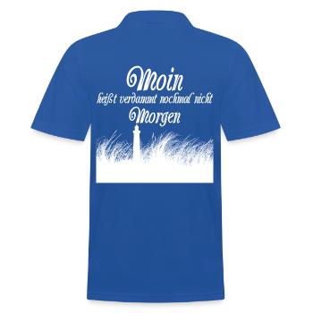 Moin nicht Morgen - Männer Poloshirt - Royalblau - Hinten - Kai (181cm)