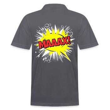 Max Name Lustige Sprechblase Maaax! - Männer Poloshirt - Anthrazit - Hinten - Nico (186cm)