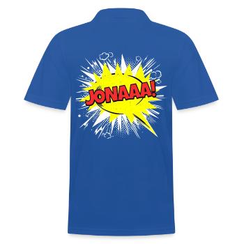 Jona Name Lustige Sprechblase Jonaaa! - Männer Poloshirt - Royalblau - Hinten - Kai (181cm)