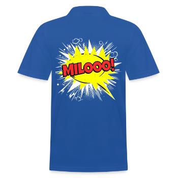 Milo Name Lustige Sprechblase Milooo! - Männer Poloshirt - Royalblau - Hinten - Kai (181cm)