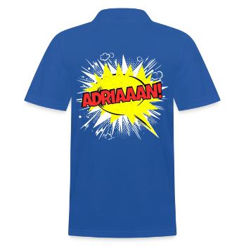 Adrian Name Funny Speech Bubble Adriaaan! - Men's Polo Shirt - royal blue - Back - Kai (181cm)