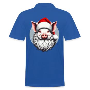 Conception de pull de Noël : Cochon comme Père Noël - Noël - Polo Homme - bleu royal - Dos - Kai (181cm)