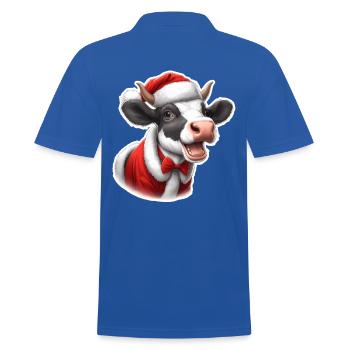 Christmas in July cow funny design for Christmas - Men's Polo Shirt - royal blue - Back - Kai (181cm)