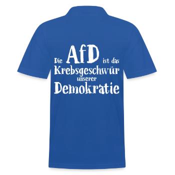 AfD ist ein Krebsgeschwür - Männer Poloshirt - Royalblau - Hinten - Kai (181cm)