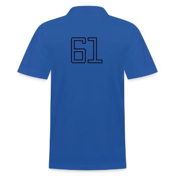 Number 61 (University Style) - Men's Polo Shirt - royal blue - Back - Kai (181cm)