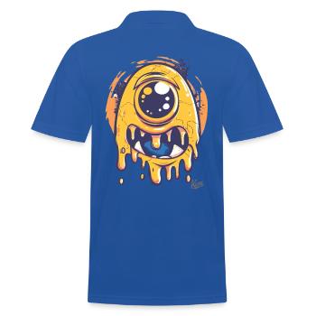 Funny One-Eyed Cyclops: Cute Monster - Men's Polo Shirt - royal blue - Back - Kai (181cm)