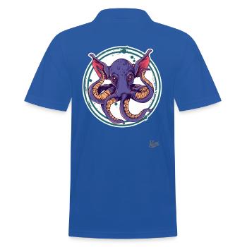 Funny, Weird Big Ears: Octopus Elephant - Men's Polo Shirt - royal blue - Back - Kai (181cm)