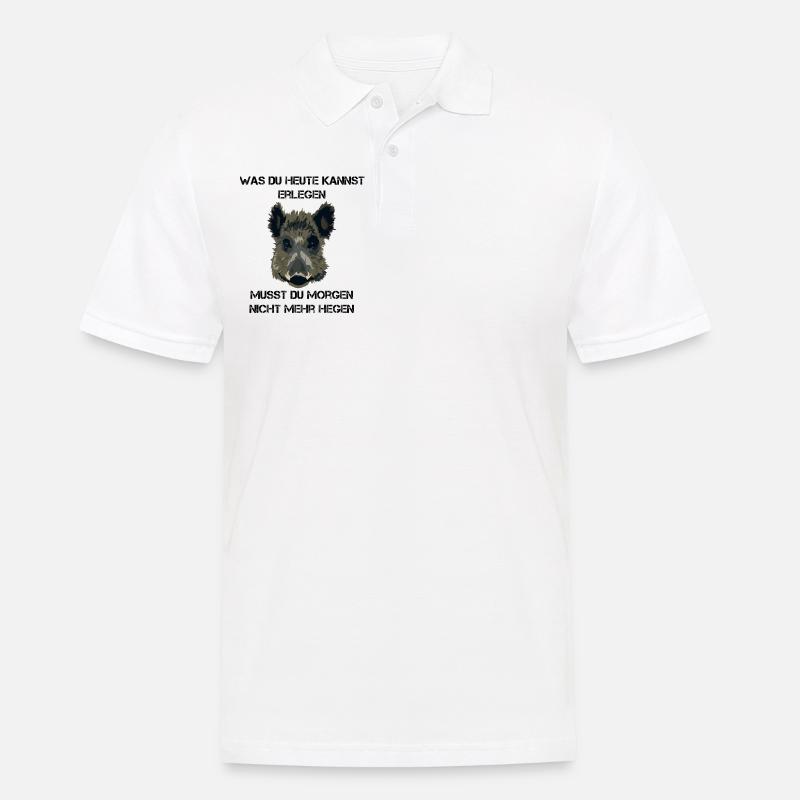 Jäger Wildschwein Jagd Geschenkidee - Männer Poloshirt - Weiß