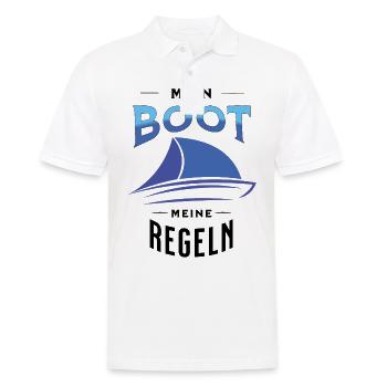 Mein Boot Meine Regel Segler Sailor Skipper boot - Männer Poloshirt - Weiß - Vorne - Kai (181cm)