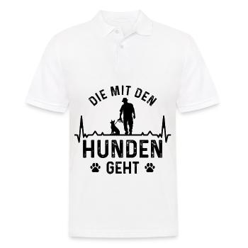Die MIT den Hunden Geht 6 - - Männer Poloshirt - Weiß - Vorne - Kai (181cm)