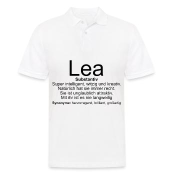 Name Definition Lea - Männer Poloshirt - Weiß - Vorne - Kai (181cm)