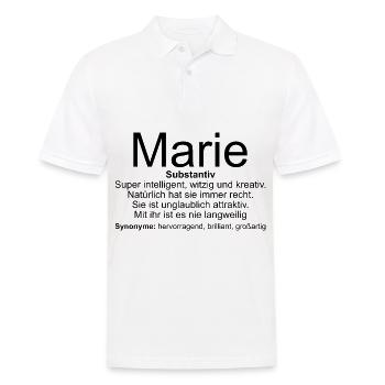 Name Definition Marie - Männer Poloshirt - Weiß - Vorne - Kai (181cm)