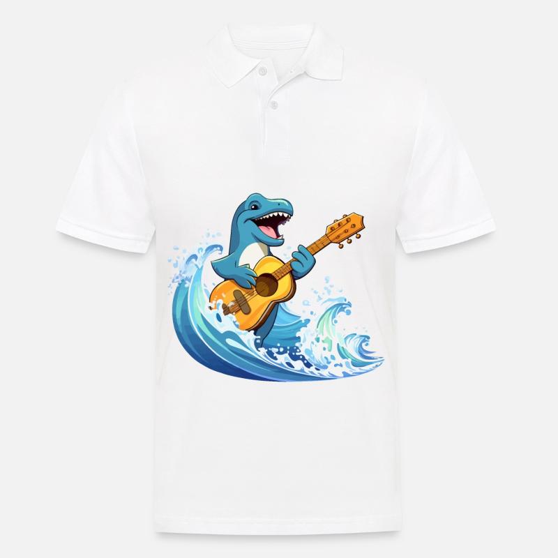 Ukulele Delfin - Männer Poloshirt - Weiß