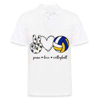 Peace Love Volleyball Volleyballspieler Volley - Männer Poloshirt - Weiß - Vorne - Kai (181cm)