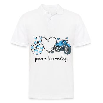 Peace Love Riding - Polo Homme - blanc - Devant - Kai (181cm)