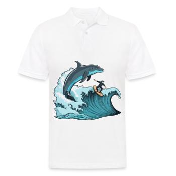 Surfer avec un ami - Polo Homme - blanc - Devant - Kai (181cm)