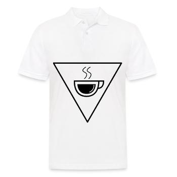 Triangle and coffee - - Men's Polo Shirt - white - Front - Kai (181cm)