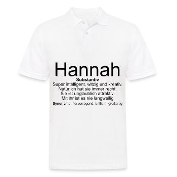Name Definition Hannah - Männer Poloshirt - Weiß - Vorne - Kai (181cm)
