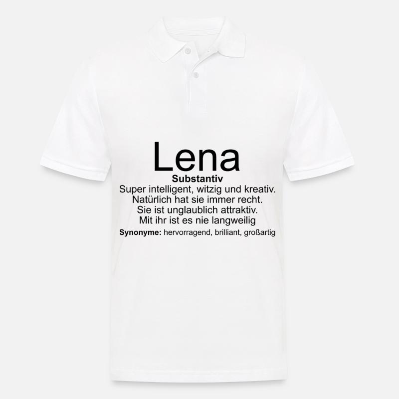 Name Definition Lena - Männer Poloshirt - Weiß