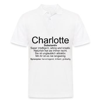Name Definition Charlotte - Männer Poloshirt - Weiß - Vorne - Kai (181cm)