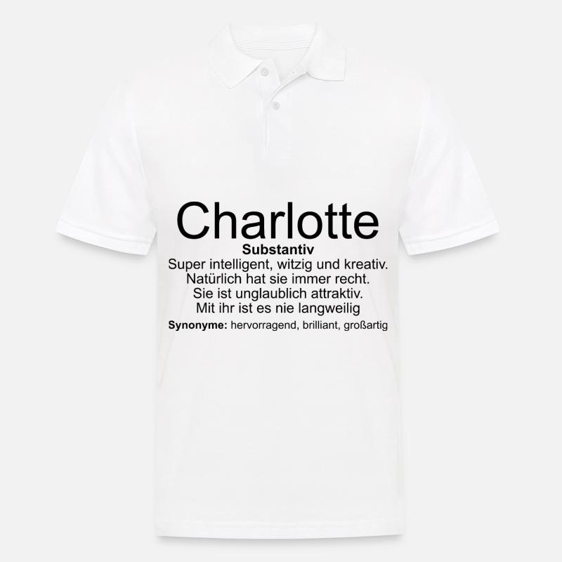 Name Definition Charlotte - Männer Poloshirt - Weiß