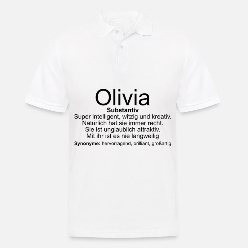 Name Definition Olivia - Männer Poloshirt - Weiß