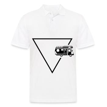 Triangle 1 and Camping - (3) - Men's Polo Shirt - white - Front - Kai (181cm)
