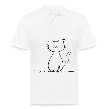 ligne de chat symbole d’animal de compagnie roi amour animal - Polo Homme - blanc - Devant - Kai (181cm)