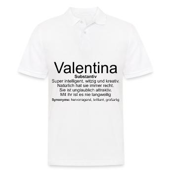 Name Definition Valentina - Männer Poloshirt - Weiß - Vorne - Kai (181cm)